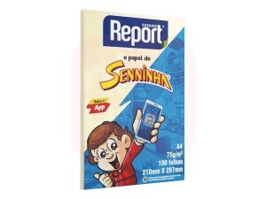 Papel Sulfite A4 Amarelo 75g 100 Fls - Report