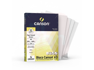 Bloco Desenho A3 180g 20 Folhas Branco - Canson